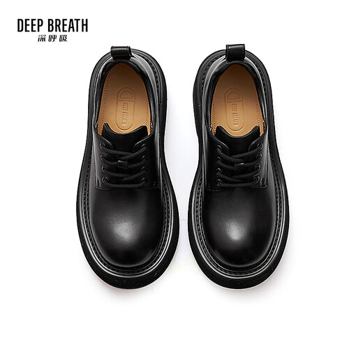 DEEP BREATH深呼吸女鞋牛皮低帮绑带厚底德比鞋绅士鞋女鞋AX13117 黑 36