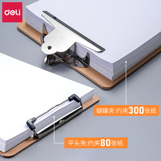 
Deli Plastic Plate Clip A4 Plate Writing Board A5 Plate Writing Board Metal Clip Transparent File 9227[A4] With Hook Single Package