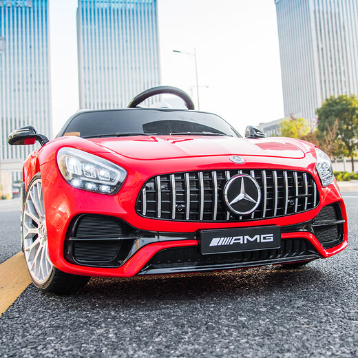 Haohazhi children's electric car four-wheel remote control car can seat two people for boys and girls baby toy car upgraded to high-power electric dual drive red + 12V Tianneng battery + hard seat + full function