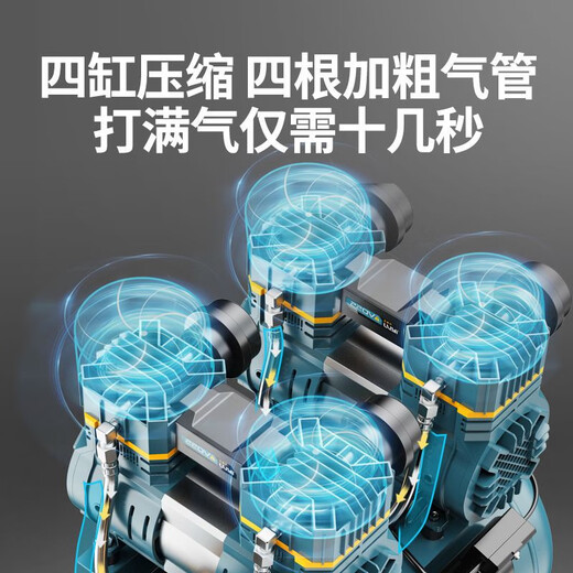 绿一无油空压机气泵工业级空气压缩机小型220V便携木工高压打气泵 大功率3880转/min高端品享受低 无刷智能/秒速上气/安全防爆