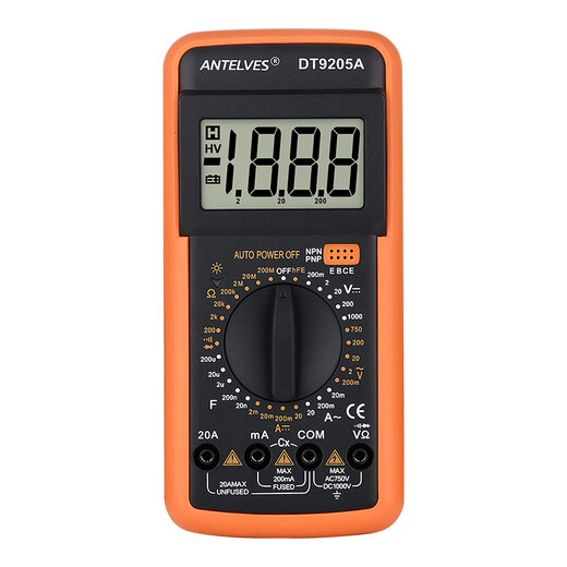 
XMSJ customized DT9205A multimeter digital high-precision intelligent anti-burn multifunctional electronic digital display and measuring meter maintenance DT9205A standard (including host meter pen/battery)