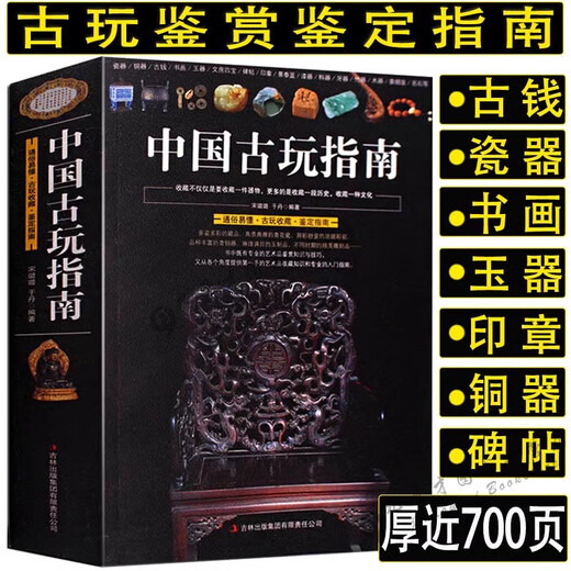 【正版692页】中国古玩指南 收录了古代钱币瓷器玉器和田玉青铜器印章铜元古钱图录古董文玩鉴别鉴定指南等收藏与鉴赏图书书籍 【单册】中国古玩指南