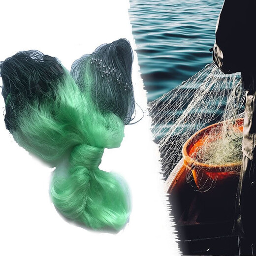 Fishing net, fishing net, three-layer wire mesh, sticky fish net, crucian carp net, sinking net, floating net, single-layer automatic fishing net, white strip net, sea net, three-layer white wire sinking net, 1.5 meters high, 3 fingers, 10 meters long