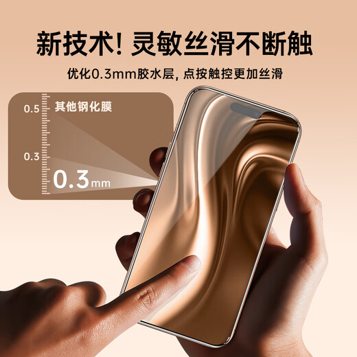 Yise [2025 upgraded version] Applicable to iPhone16ProMax tempered film Apple 16pro mobile phone film 16/15 series plus full screen coverage AR transparent anti-fingerprint film Apple 16Pro [HD film] 2-piece package 2025 upgraded quick sticker box [success rate 100%]