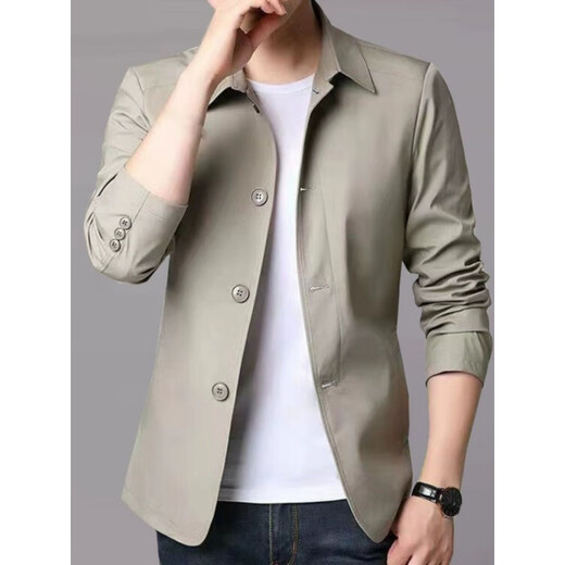 Pierre Cardin High-End Frühlings- und Herbst-Herren-Businessjacke Anzug mittlerer und junger Menschen mit Slim-Jacke mit mittleren und jungen Menschen mit schlanker koreanischer koreanischer Jacke hellgrau NJ1048 m [vorgeschlagen 98-110jin [Jin gleich 0,5 kg]]