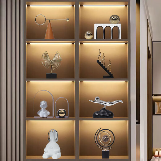 
Modern style Wangzhai TV cabinet ornaments light luxury model room living room bookcase sales office art 3883 step up