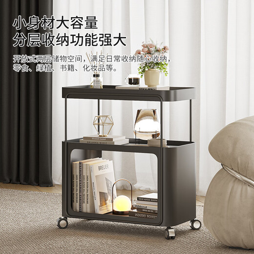 Zuoke Zuojia Wrought Art Coffee Table Living Room Small Sofa Side Table 2025 New Modular Creative Mini Coffee Table Bedside Table with Wheeled Black