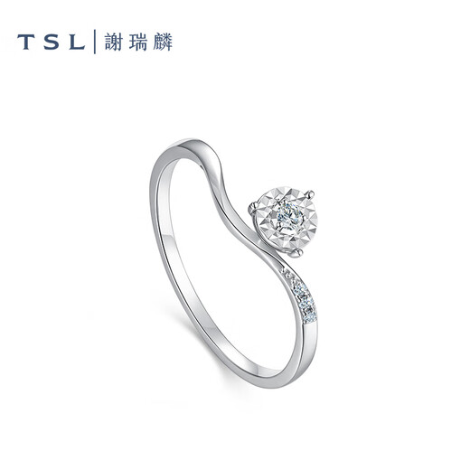 Xie Ruilin (TSL) TGOL Dynamic Ribbon Series Geometric K Gold Diamond Ring Women's Model 63353 No. 13 Ring