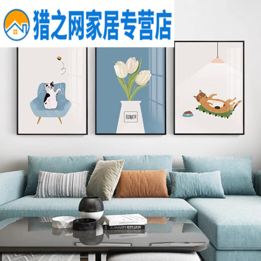 客厅装饰画现代简约沙发背景墙轻奢挂画餐厅墙画北欧风三联画壁画 K1049 20*30cm【三联画】 9mm薄板 质感