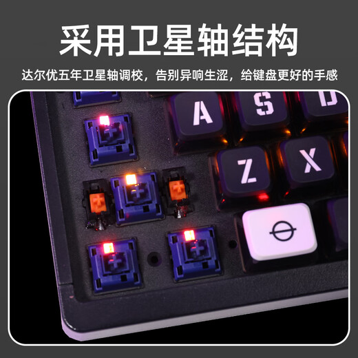 达尔优达尔优EK826原创《爱丽丝》防水防尘插拔红外轴机械键盘台式笔记本电脑有线游戏电竞家用办公 EK826爱丽丝 青轴 104