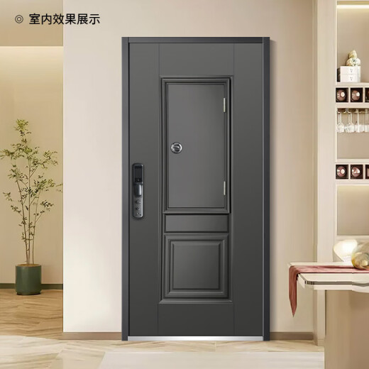 Xinbaida (Xinbaida) Lüftungsdiebstahltür Eingangstür Große Fenster Atmungsfreie Stufe 4 Anti-Diebstahl-Eingangstür Smart Door Schloss Große Türsicherheitstürpaket Installation Ehrgötig