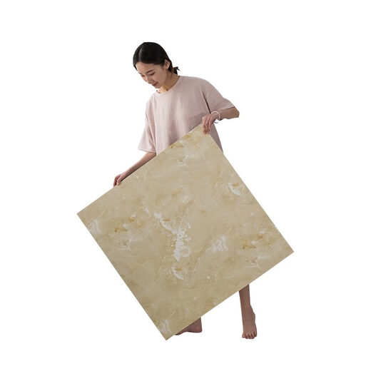 XMSJPVC Auto-adhésif Sticker en cuir de plancher Ins Internet Célébrité Rétro Talles de plancher japonais en marbre simple pour louer 6623 Fumée épaissie et échaudé 1 pièce 600x600 mm1.2 mm