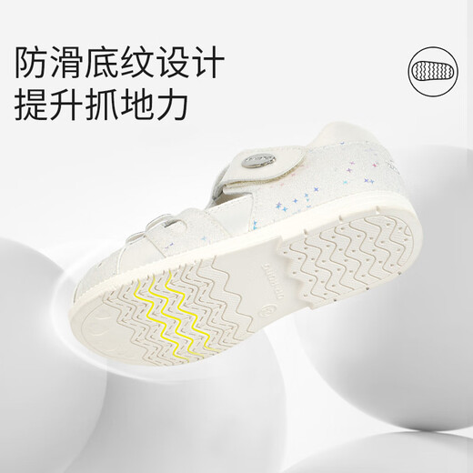 
Dr. Jiang Summer Girls Toddler Sandals Breathable White Shoes Cute Princess Children's Shoes Bag Toe Children's Sandals Beige 23 Feet length about 13.7-14.3