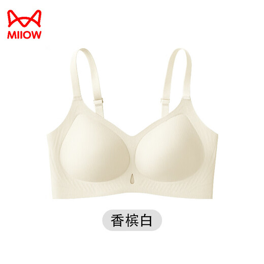 猫人无痕内衣果冻条软支撑小胸女士聚拢文胸收副乳无钢圈舒适透气胸罩 神秘黑 M 【80-100斤】