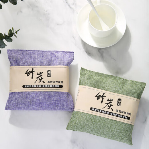 Formaldehyde removal for new cars, car odor removal bag, new house cabinet moisture-proof and mildew-proof activated carbon bag, new car odor removal-bamboo charcoal bag 500g 1 bag