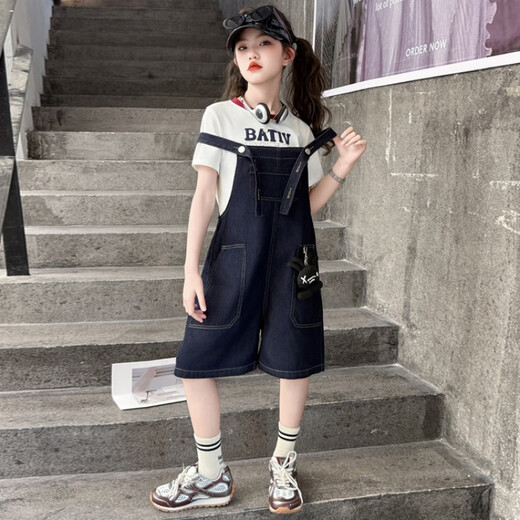 Disney Girls Denim Everlys 2025 New Summer Ropa Pantalones Niños Niños Investables Versátiles Versátiles delgados Color Caminado corto 130 cm