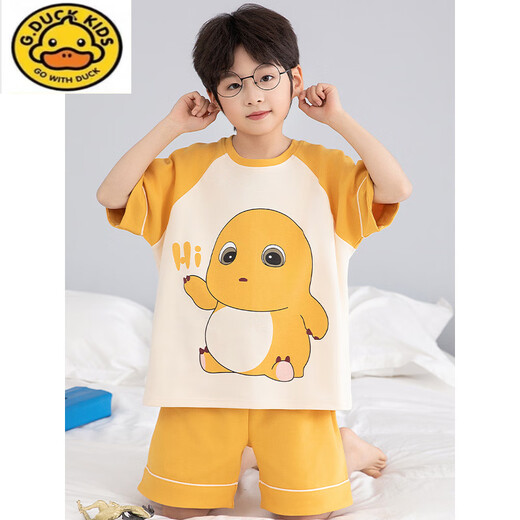 G.duckkids Little Milk Dragon Pajamas Pajamas Boys Cotton de manga pura Summer Summer Boy delgado Cartoon Mediano de aire acondicionado para el aire acondicionado para la ropa del hogar [Algodón puro] 693 Chinchilla 150 cm S Altura de tamaño 143-153 Peso 65-