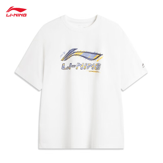 李宁（LI-NING）冰感舒适短袖T恤男子25新款透气吸湿排汗潮流百搭经典款运动上衣 标准白(829)-3 L
