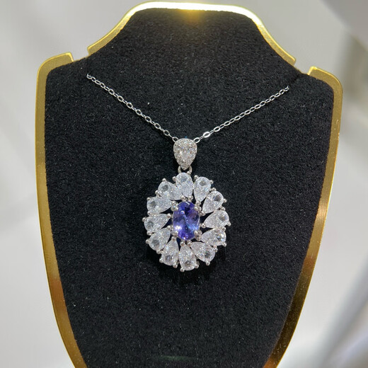 Chishe natural tanzanite pendant silver needle necklace sunflower flower 925 sterling silver precision inlay ins simple and versatile style