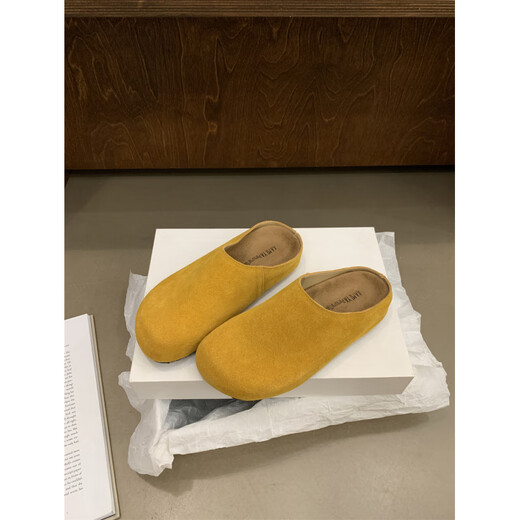 S.SOFEA Slippers Birkenstock de cuero grueso emulado para mujeres embarazadas con tendencia retro anti-deslizamiento 9226 azul 36