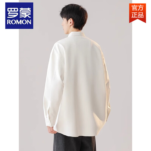 罗蒙（ROMON）国风男士衬衫订婚衣服新中式男装古风白衬衣盘扣上衣刺绣外套 象牙白 XL