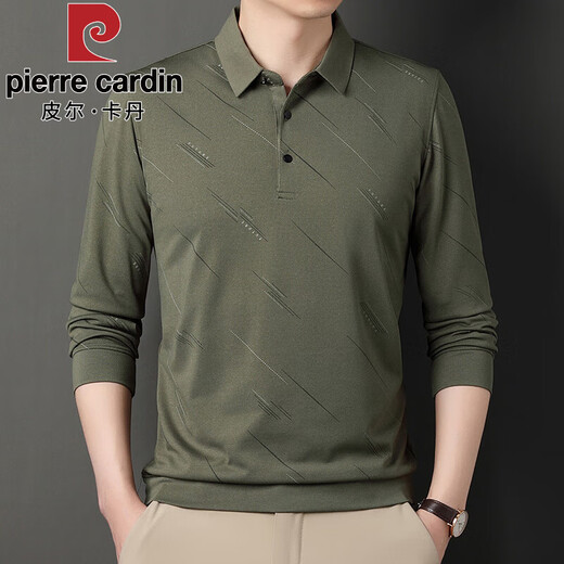 Pier Cardin High-End Frühling und Herbst reines Baumwoll-Männer-T-Shirt Langarm 2025 NEU NEUE MENTER AGTS CASISE MEN Dünn Daddy T-Shirt 826 Navy L 170 Vorschläge 120-140jin [Jin entspricht 0,5 kg]