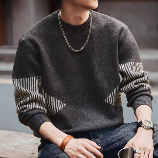 Nach der Erkundung Amerikaner Retro 698G schwerer Pullover Herren Winter verdickter Pullover losen 2024 Neuer Herbst- und Winterjacke Brown 3xl (180-200jin [Jin gleich 0,5 kg]))