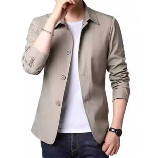 Pierre Cardin High-End Frühlings- und Herbst-Herren-Businessjacke Anzug mittlerer und junger Menschen mit Slim-Jacke mit mittleren und jungen Menschen mit schlanker koreanischer koreanischer Jacke hellgrau NJ1048 m [vorgeschlagen 98-110jin [Jin gleich 0,5 kg]]