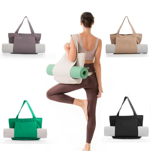 Zi Jiafu Yoga Pilates Mat Bag Canvas Handbag Outdoor Exercise Equipment Travel Yoga Mat Shoulder Bag Gray