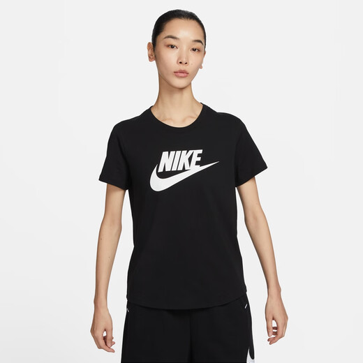 耐克（NIKE）ESSENTIALS女子印花T恤秋季纯棉休闲轻便柔软舒适DX7907 828柔和橙 S