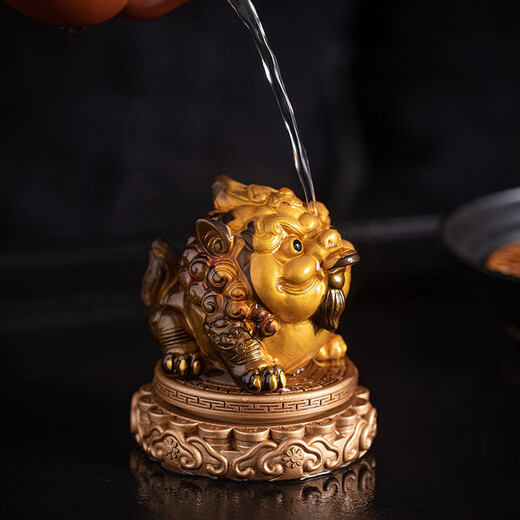 Pixiu color-changing tea pet ornaments can be used to raise fortune, play tea ceremony, Kung Fu tea set decorations, golden-time comes and turn Pixiu (color-changing)