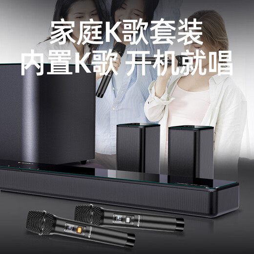 山水（SANSUI）DV-95E回音壁电视音响 杜比5.1声道全景声家庭影院 家庭KTV套装智能蓝牙家用K歌卡拉OK 带麦克风
