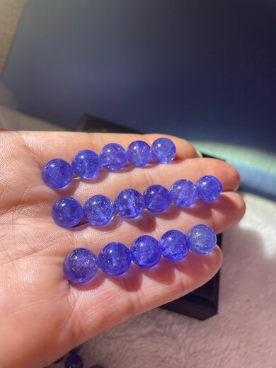 Shaoyu natural tanzanite loose beads spacer beads accessories Wenwan Duobao bracelets for men and women diy jewelry accessories beaded gifts 8mm single