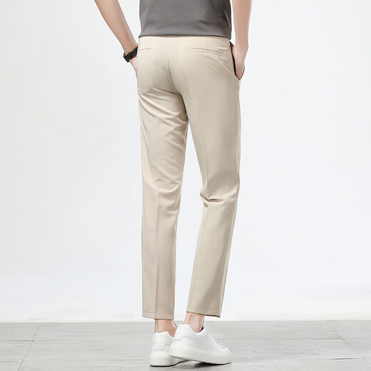 Kooshi Luxury Casual Casual para hombres Pantalones de corte recto delgados Pantalones de caqui verano