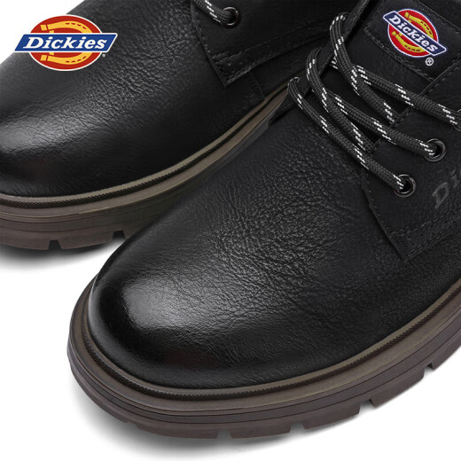 Dickies Herren -Freizeitschuhe Arbeitskleidung Business Lederschuhe Herren lässig Retro Britische Arbeitspeakschuhe schwarz 44