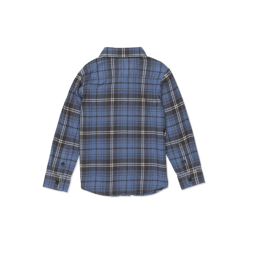 VOLCOM little boy toddler Caden plaid long-sleeved flannel shirt blue 324 3