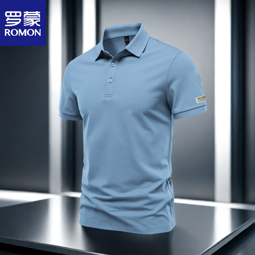 Romon Sommer T-Shirt Top für das vielseitige Polo-Hemd von Männern atmungsaktives schnell trocknendem Revers, Slim Solid Color Business Outdoor-halbärmeliges Graphit graues Gewicht 120-135 Jin [Jin entspricht 0,5 kg]