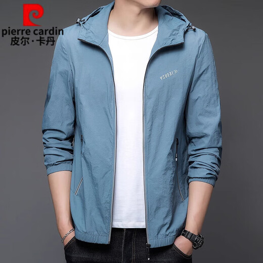 皮尔卡丹（pierre cardin）防晒衣男士2025夏季薄款夹克男士休闲透气冰丝钓鱼服外套UPF50+ hyx-N9929连帽防晒外套藏青 M 170 (体重120斤及以下)