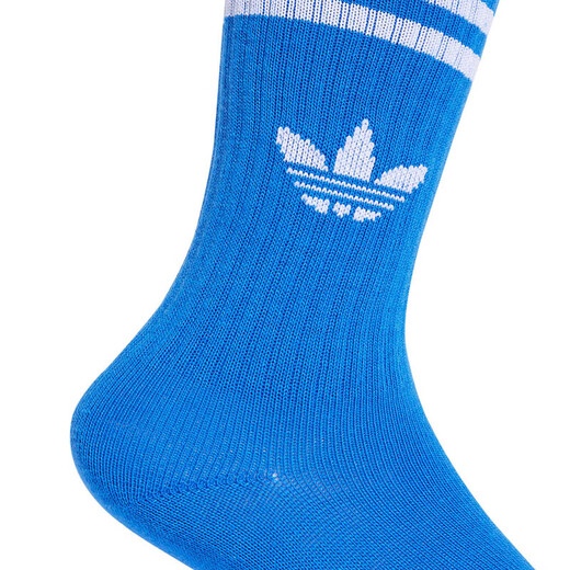 Adidas boys' socks that can be worn in all seasons, clover children's mid-length cotton fashion three-stripe sports socks JJ1991 JJ1991 light scarlet/blue/green 3 pairs one size KXXL