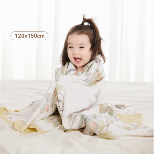 
YEEHOO baby quilt bamboo cotton children summer quilt air conditioner covered by kindergarten grass elves 120x150cm