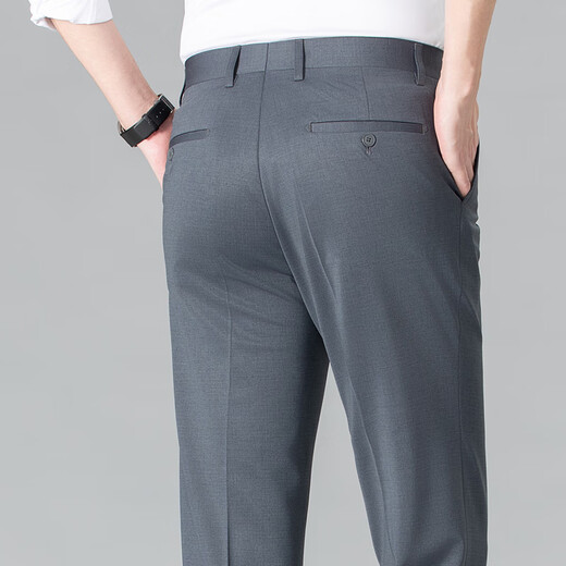 Pier Cardan trousers men's spring and summer thin middle-aged men's high elastic non-iron comfortable straight pants casual breathable suit pants F9906 blue 32 (2.5 feet waist circumference)