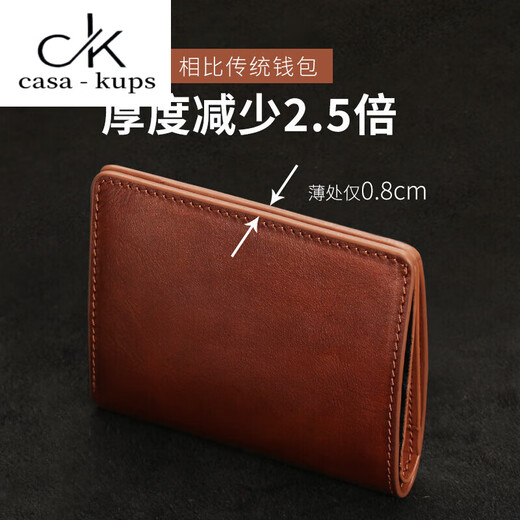 Casa-kupsck echte Leder-Brieftasche für Männer 2025 Neues Cowhide Kurzmini-Führerschein kleiner Brieftaschenbeutel integrierter Brieftasche Retro-Kuhleder-Schwarz