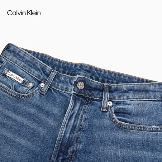 Calvin Kleinjeans 25 Frühlings- und Sommer Neue Herren-Casual-Pendler CK Hellblau Waschen Schlanke Jeans 4RB739G RG8-Denim Hell Blue 32