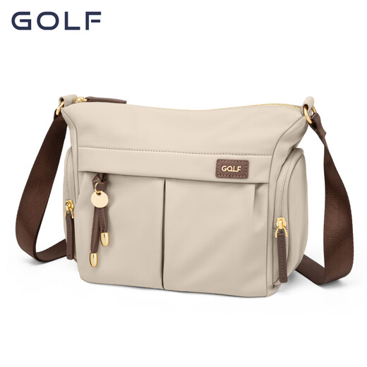 Golf (GOLF) crossbody bag for women 2025 new spring and summer versatile casual large capacity shoulder bag feel Oxford cloth women's bag nut apricot