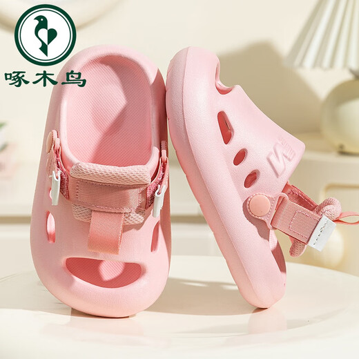 Padeñadores de carpintería de zapatillas para niños Niñas 2025 Nuevo verano al aire libre Sandalias de zapatos de agujeros para bebés Baby Hole Eva Pink 24