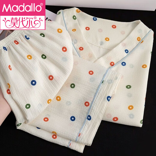 Pijama modal para mujeres en burbujas de verano algodón de manga corta estilo delgado estilo dulce y lindo ropa de verano ropa de dos piezas 1105# vye en V pink pai star l 100-115jin [Jin iguala 0.5 kg]
