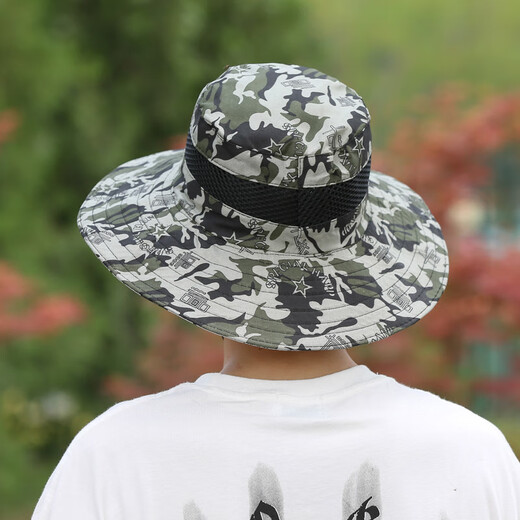 Hat men fishing fisherman hat men's big edge sun hat sun protection hat young mountaineering hat covers the face sun gray
