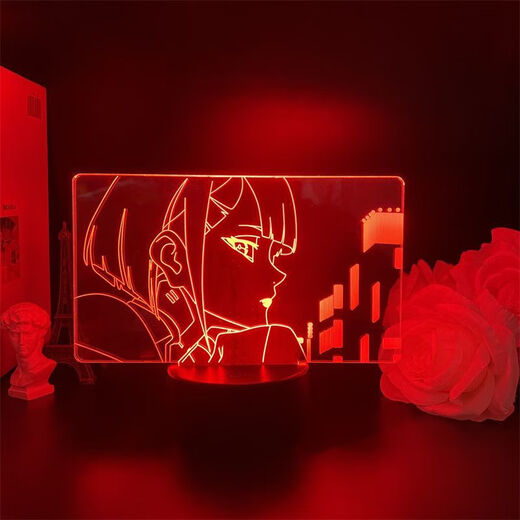 橙芯乐园赛博朋克边缘行者周边夜灯usb小夜灯露西日漫玩偶送朋友礼物摆件 3892 露西 黑底7色触控 usb+电池仓