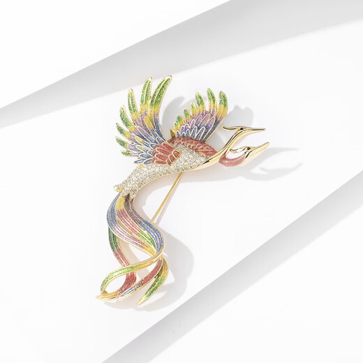 SWAROVSKL适配施华洛世奇【董卿同款】胸针设计感个性凤凰手工彩 9853-珐琅凤凰彩色
