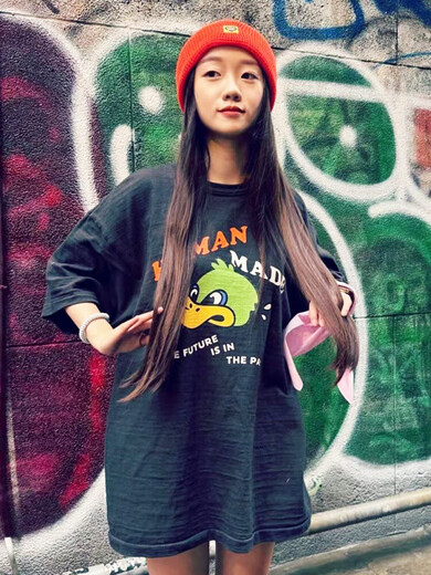 American Trendy Brand Human Makon Year Year Limited kurzärmelige Männer Paar Sommer Cartoon Tier T-Shirt Frauen Top 3886 Black S
